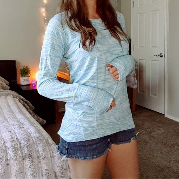 Champion Tops - Beachy heathered blue soft long sleeve shirt